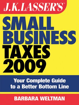 cover image of J.K. Lasser's Small Business Taxes 2009